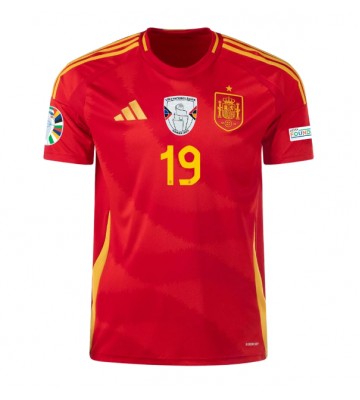 Spanien Lamine Yamal #19 Hjemmebanetrøje EM 2024 Kortærmet